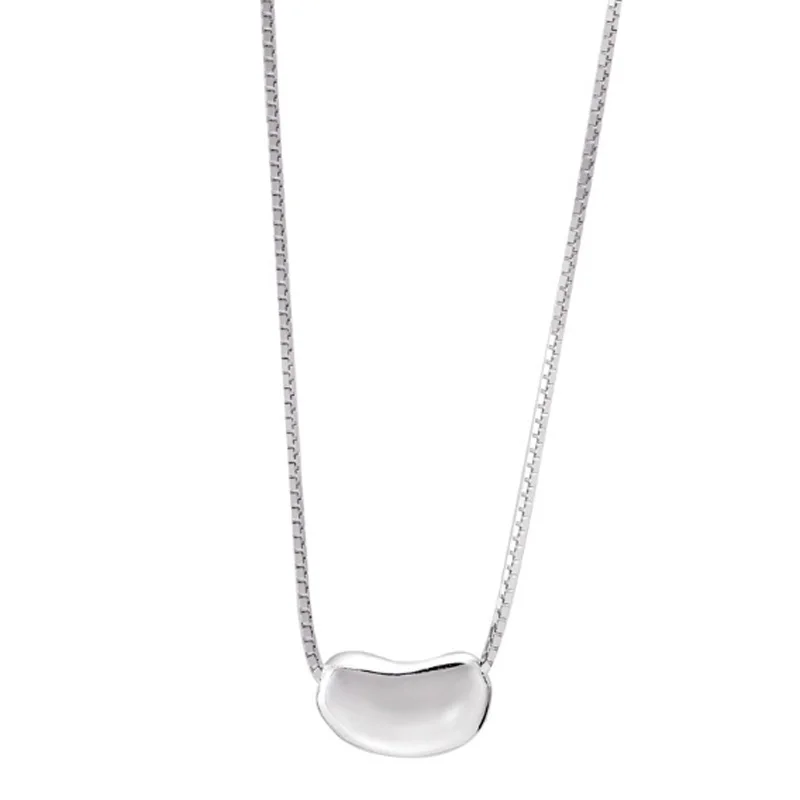 

1PC/LOT Solid 925 Sterling Silver Minimalism Oval Ball Choker Necklace For Women Lady Fashion Peas Charm Jewellery Drop Free