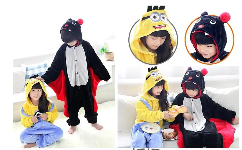 Комбинезон детский летучая мышь с рисунками животных|onesie kids|cosplay costumebat onesie |