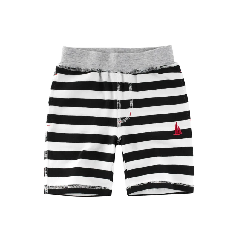 

Summer Cotton Striped Embroidery Knee-length Baby Boys Shorts Children Beachwear Casual Beach Shorts For Age 2-9 Years Old