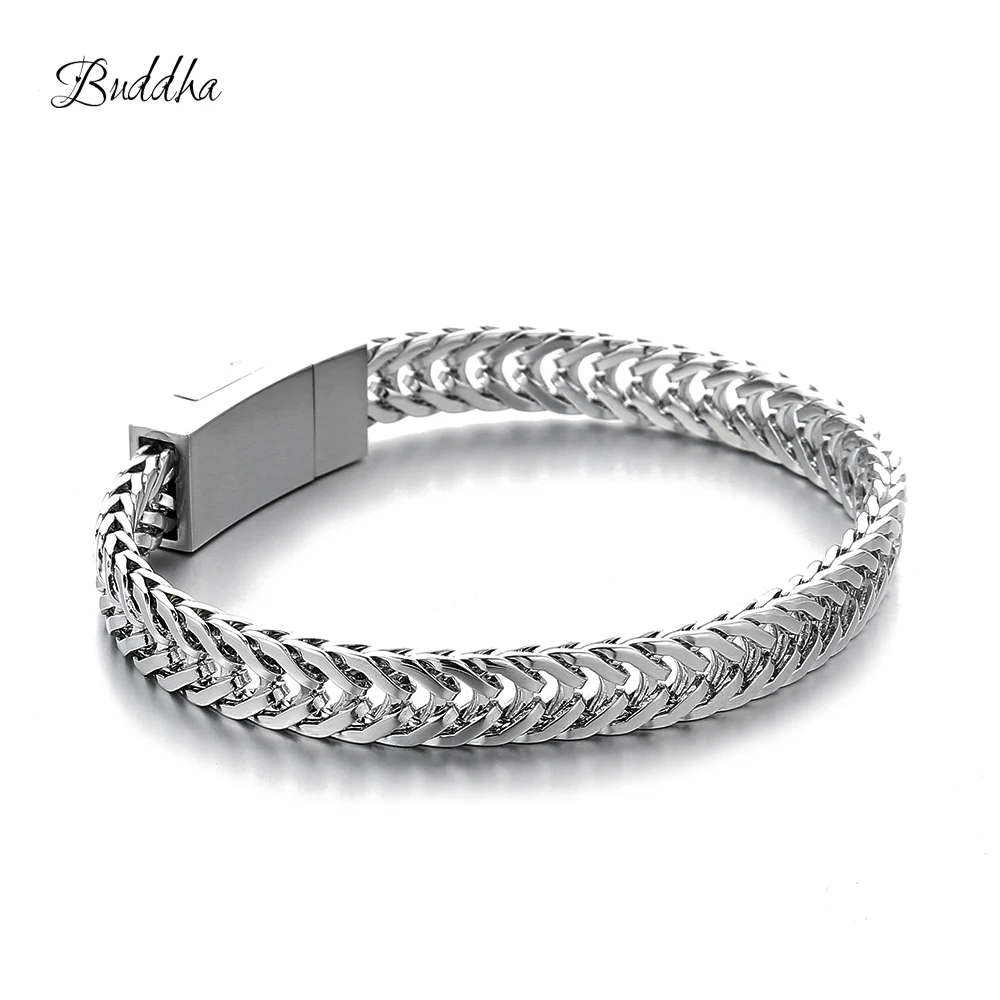 Pulseira الغمد بوذا أساور الفضة لهجة رابط سلسلة إسورة ل رجل المجوهرات هدية نوعية جيدة شحن مجاني