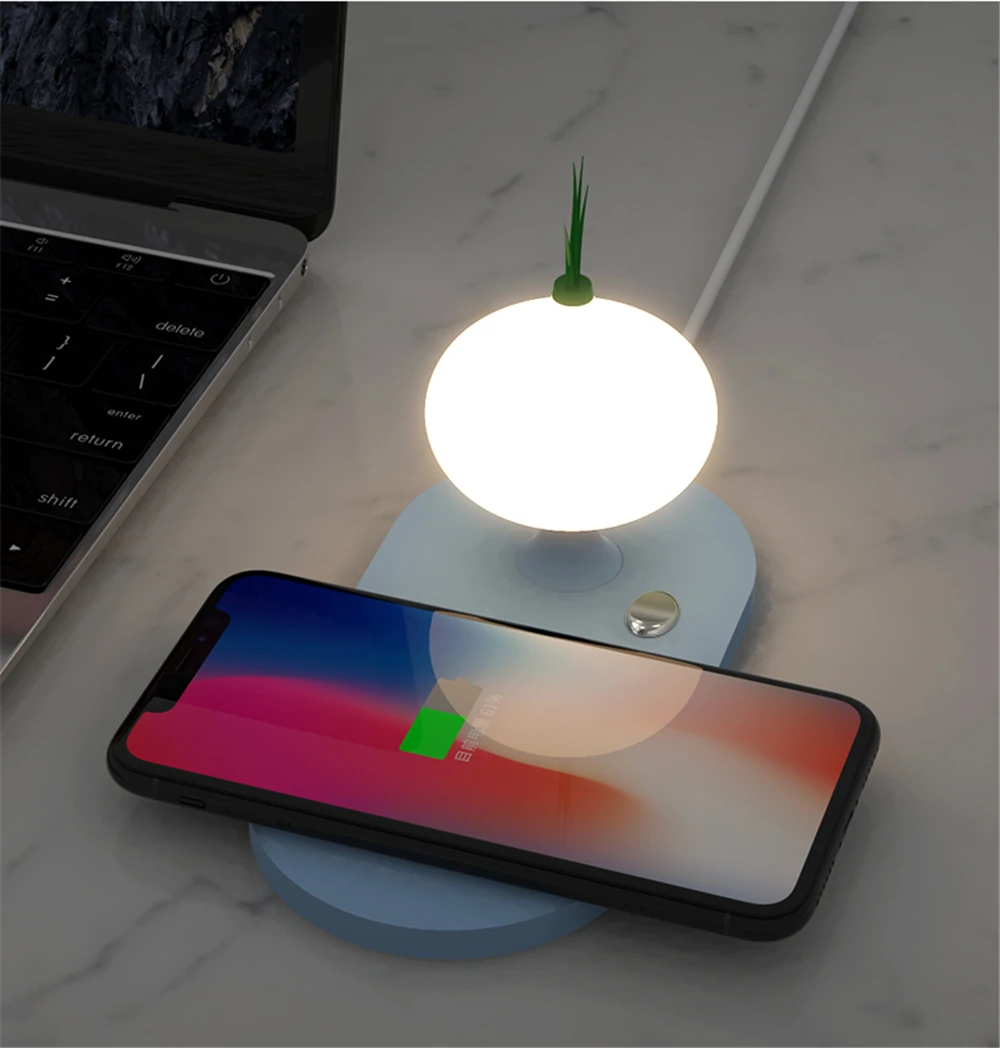 QI Беспроводная зарядка QC3.0 быстрое зарядное устройство для телефона для Android iPhone 5 Вт/7,5 Вт/10 Вт быстрая Беспроводная зарядная станция с ночным светильник