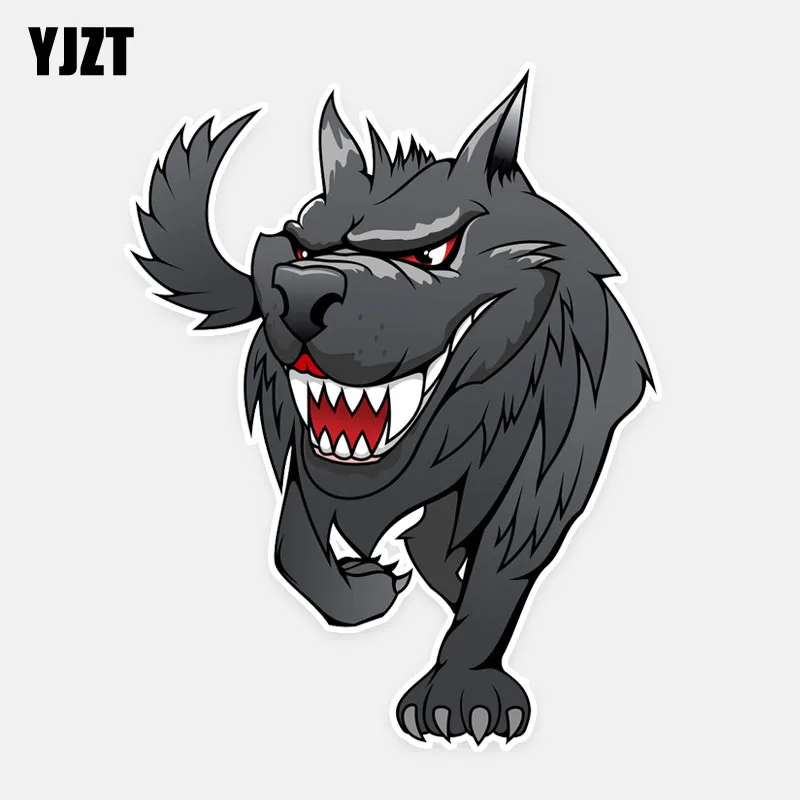

YJZT 12.5CM*16CM Personalized Animal Fierce Wolf PVC Car Sticker Decor Decal 5-0842