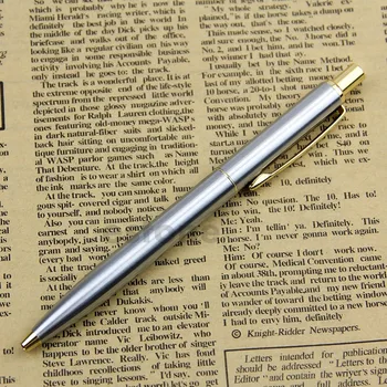 

New High Quality BAOER 37 stainless steel Push silver gold clip Ball Point Pen