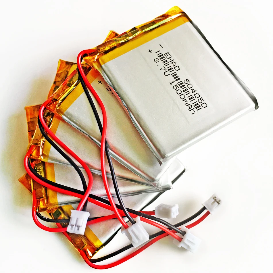 

5 pcs 504050 JST 2.0mm 3.7V 1500mAh Lithium Polymer LiPo Rechargeable Battery For DVD PAD mobile tablet pc power bank Camera