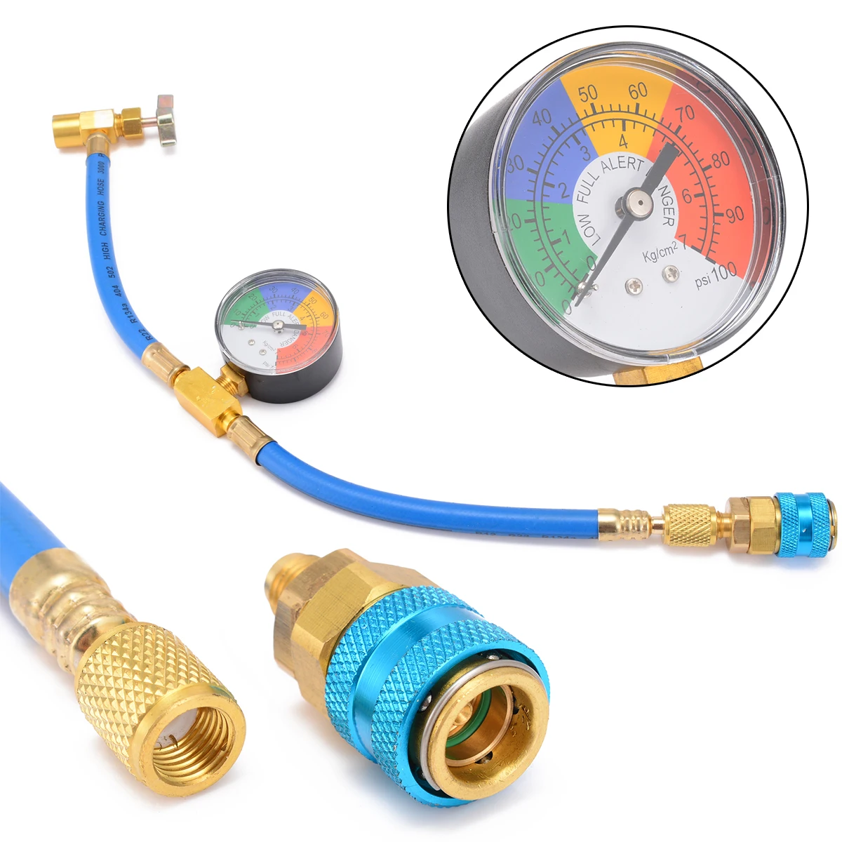 

R-134A Refrigerant Charging Hose with Gauge Recharge Measuring Kit Conditioning Gauge System Hose Measuring Tool