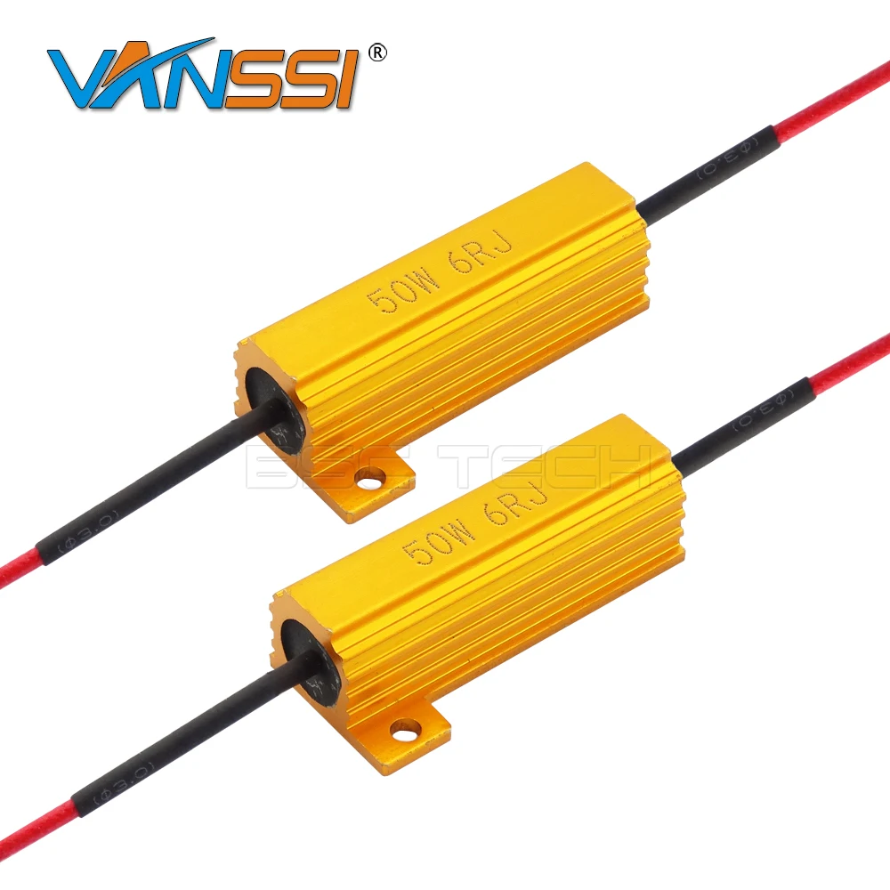 2X 50W 6ohm LED Load Resistor Fix LED Bulb Fast Hyper Flash Turn Signal