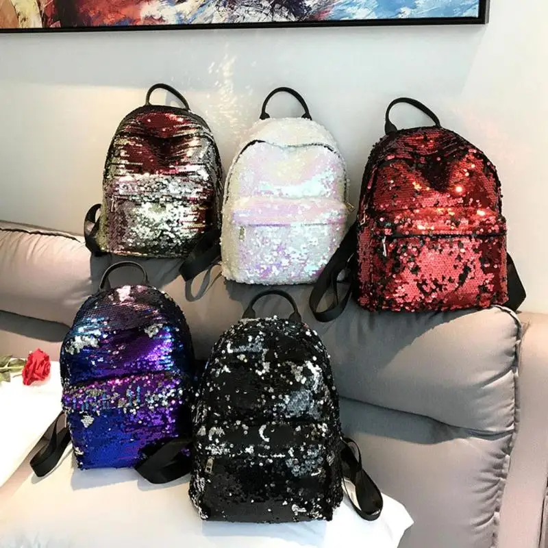 Sequins Glitter Bling Backpacks Teenager Girls PU Leather Backpack Girls Shoulder School Bag Travel Rucksack 6 Sequins Glitter Bling Backpacks Teenager Girls PU Leather Backpack Girls Shoulder School Bag Travel Rucksack 11