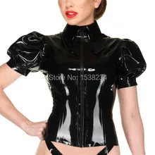 Латексный Топ женские резиновые блузки рукава женские топы