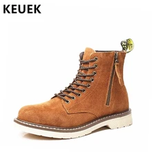 Весенне-осенние модные мужские ботинки из натуральной кожи, удобные уличные военные ботинки, мужская обувь, рабочие ботинки 02C