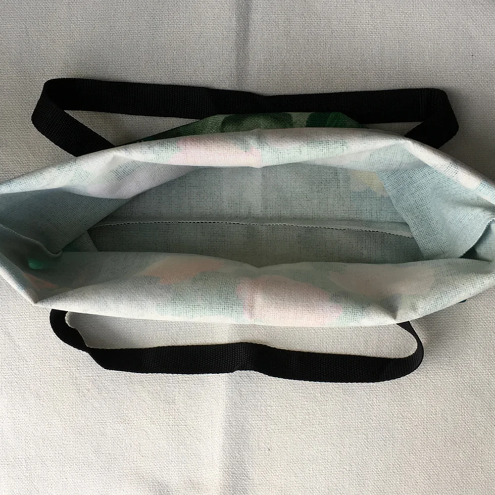 Cute  Cat Print Tote Bag For Women Customized Linen Handbag Folding Reusable Shopping Bags Traveling School Shoulder Bag