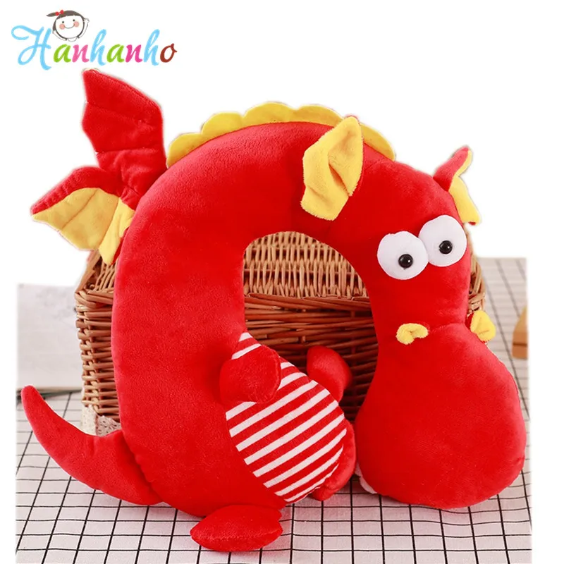 

Cute Dragon Soft U Shape Pillow Children Travel Headrest Cushion Cartoon Plush Toy Neck Pillow Children Gift