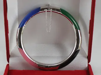 

decent lady's 57MM miti-colors Jade bracelet best gift for party and wedding 5.30