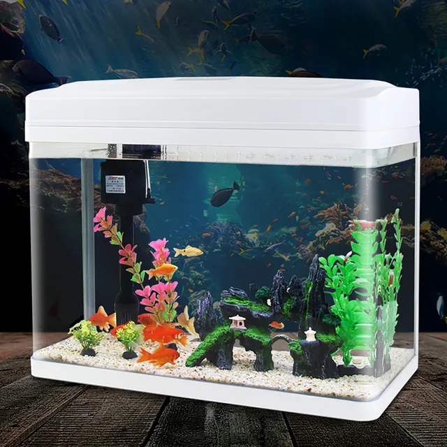 Fish Breeding Box Aquarium Clear Glass Aquarium Creative Small Mini Tank Aquarium Desktop Lazy