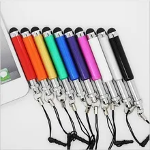 Выдвижной металлический емкостный Экран Стилусы touch pen с анти-Защита от пыли для мобильного телефона 300 шт./лот