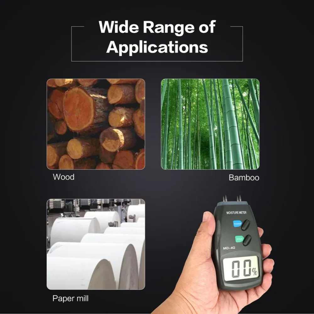 Kopen ACEHE MD 4G 4 Pins Digital LCD Hout Vocht Vochtigheid Meter Analyzer Hygrometer Timber Vochtige Detector Tester Bereik 5% 40%