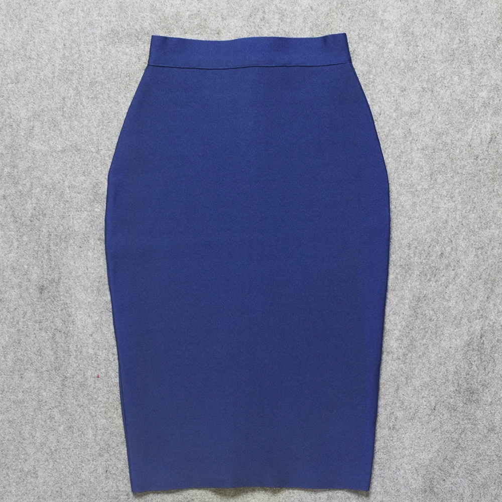 BEAUKEY синяя юбка-карандаш эластичная бандажная юбка тонкая элегантная длина до колена дешевая