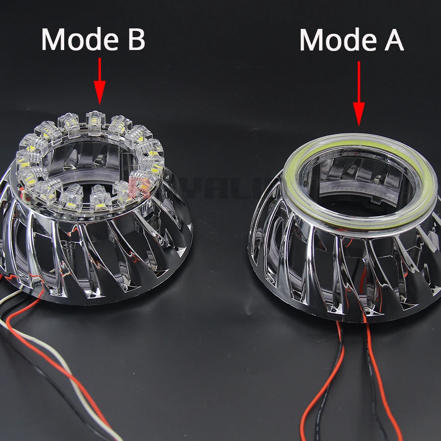 Светодиодный прожектор ROYALIN DRL с двойным COB ангельские глазки Лотос Halo кольца турбины белый синий красный фары линзы маски