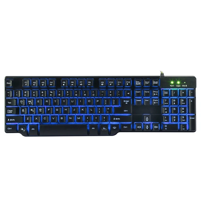 Special Offers 104 keys English Gaming Keyboard with 3 Colors Backlit Keycaps Teclado Gamer for PC Games with Similar Mechanical Feel