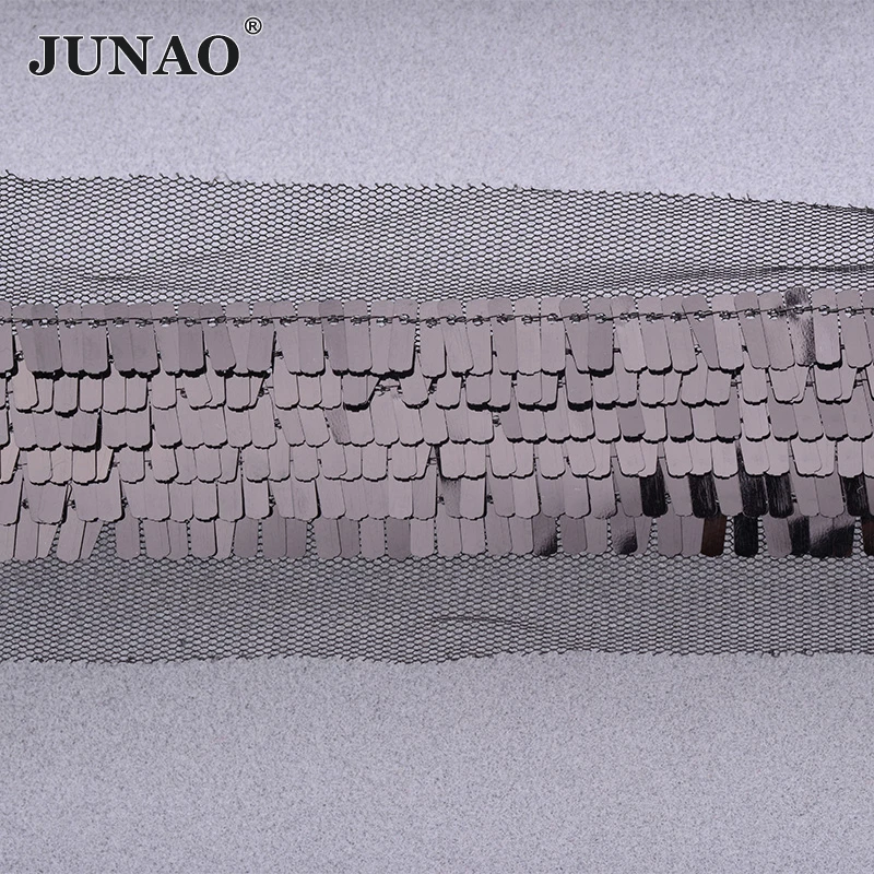 JUNAO 1 ярд 35 мм черная лента с блестками украшение искусственная ткань материал для