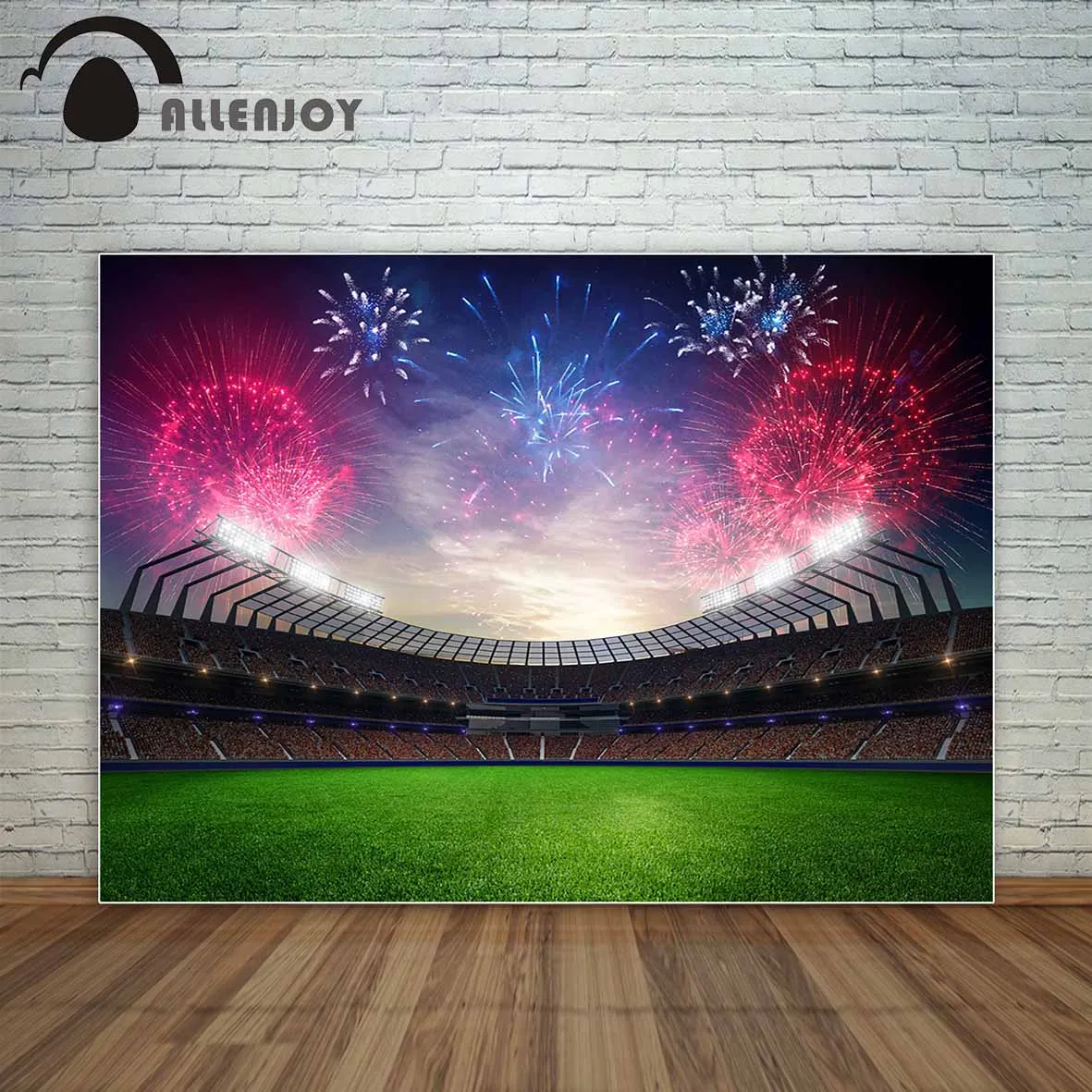 

Allenjoy football photophone field Fireworks birthday baby 2020 new year wedding photocall background backdrop photography