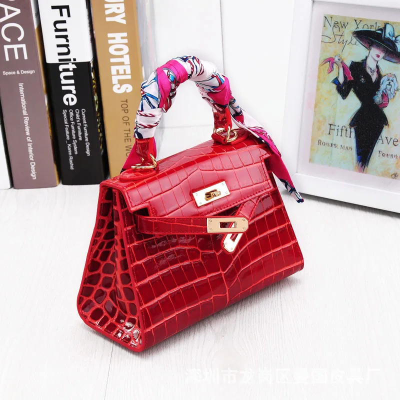 JONON Women Crocodile Padlock Bag Genuine Leather Bags For Women Famous Brand Designer Handbags High Quality