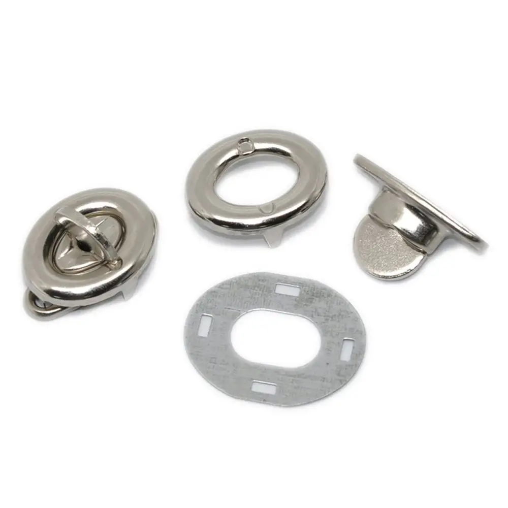 

VSEN Hot 10 Sets Silver Tone Purse Twist Turn Lock 17x33mm(5/8inchx1 2/8inch)