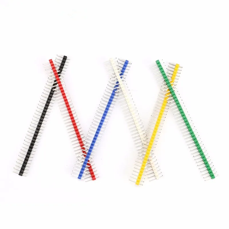 

10pcs/lot Color pin 2.54 spacing 1*40P single row needle single row straight needle white red blue yellow black green