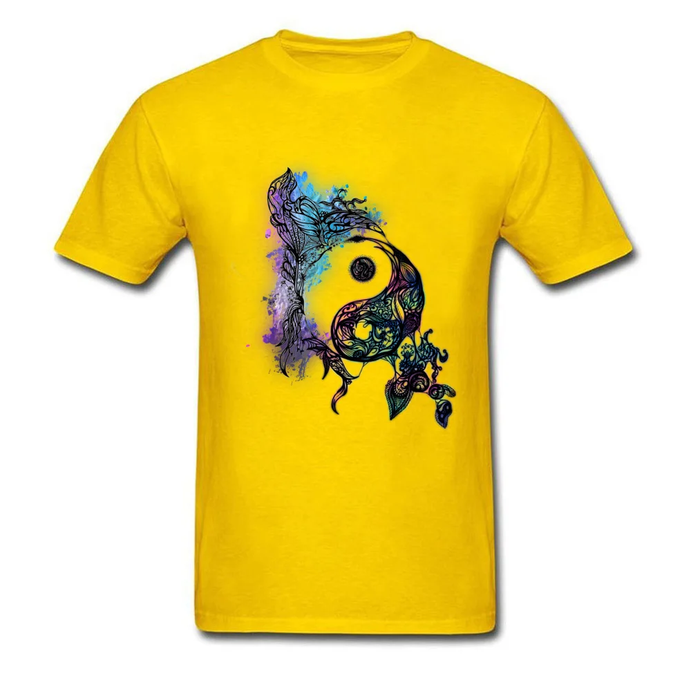 Zen Doodle Yin Yang Magenta Tops T Shirt Labor Day Round Collar Pure Cotton Boy T Shirt Classic Top T-shirts 2018 New Fashion Zen Doodle Yin Yang Magenta yellow