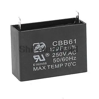 Black Metallized Polypropylene Running Capacitor 250VAC 12UF CBB61 50//60Hz