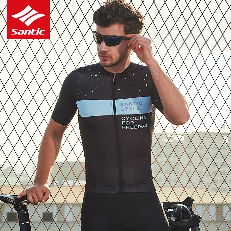 

Santic 2019 New Men Short Sleeve Cycling Jersey Pro Team MTB Road Bike Tops Quick Dry Anti-Pilling Shirt Bicycle Clothing