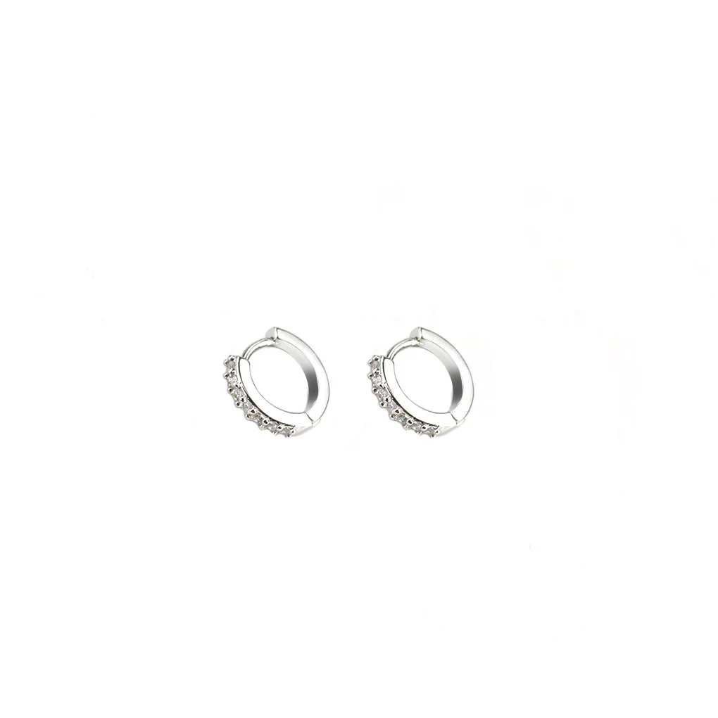 

2019 Popular Women's jewelry Accessories Double Row Rhinestone Full Prong Stud Earrings