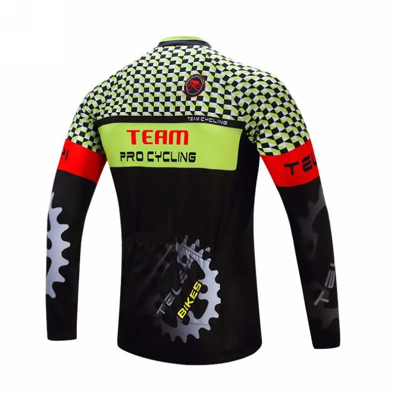 Teleyi برو فريق الرجال في الملابس الرياضية روبا ciclismo دراجة دراجة قمصان طويلة الأكمام الدراجات جيرسي الأعلى S-4XL
