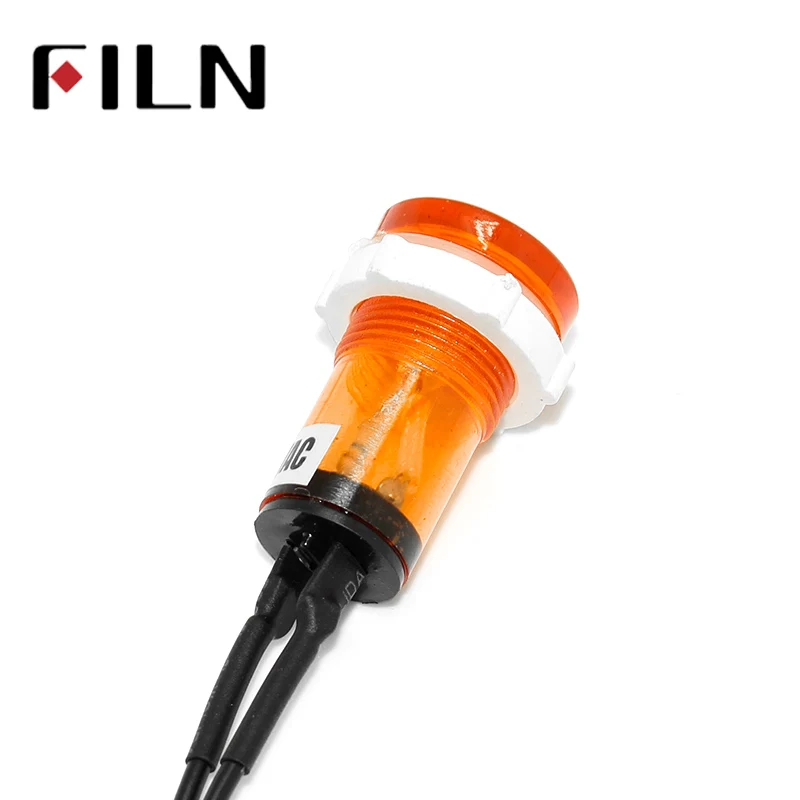 15mm pre-wired Signal lamp ROUND head indicator light Yellow Green 220VAC pilot lamp warning light (4)