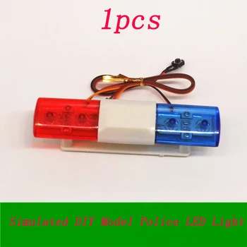 

1pcs Simulated DIY Model Police LED Light Red Blue Strobe Lights 3CH Switch for 1/10 RC Cars Rooflight w/ Cable Plug