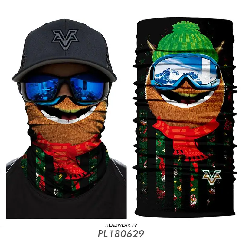 Buy Christmas Gift 3D Windproof Snowboard Face Mask Cute Animal Seamless