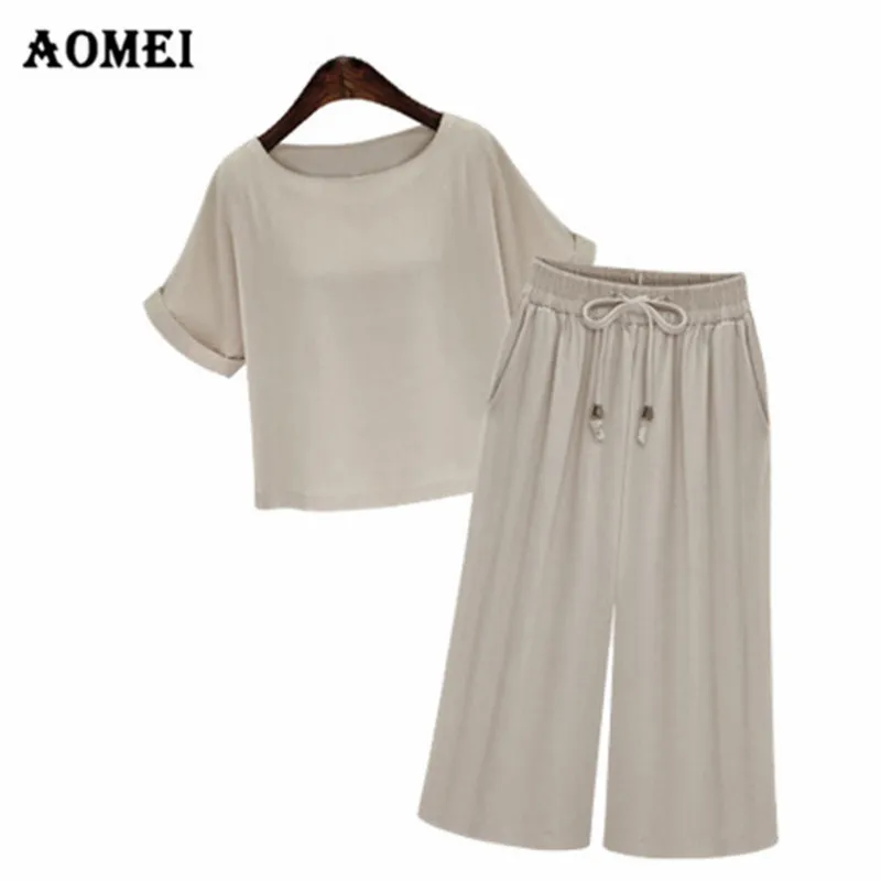 

Women Summer Two Pieces Set Tee Shirts with Pants Chiffon Stretched Waist Plus Size 5XL 4XL Female Clothing Suits Ladies Fashion