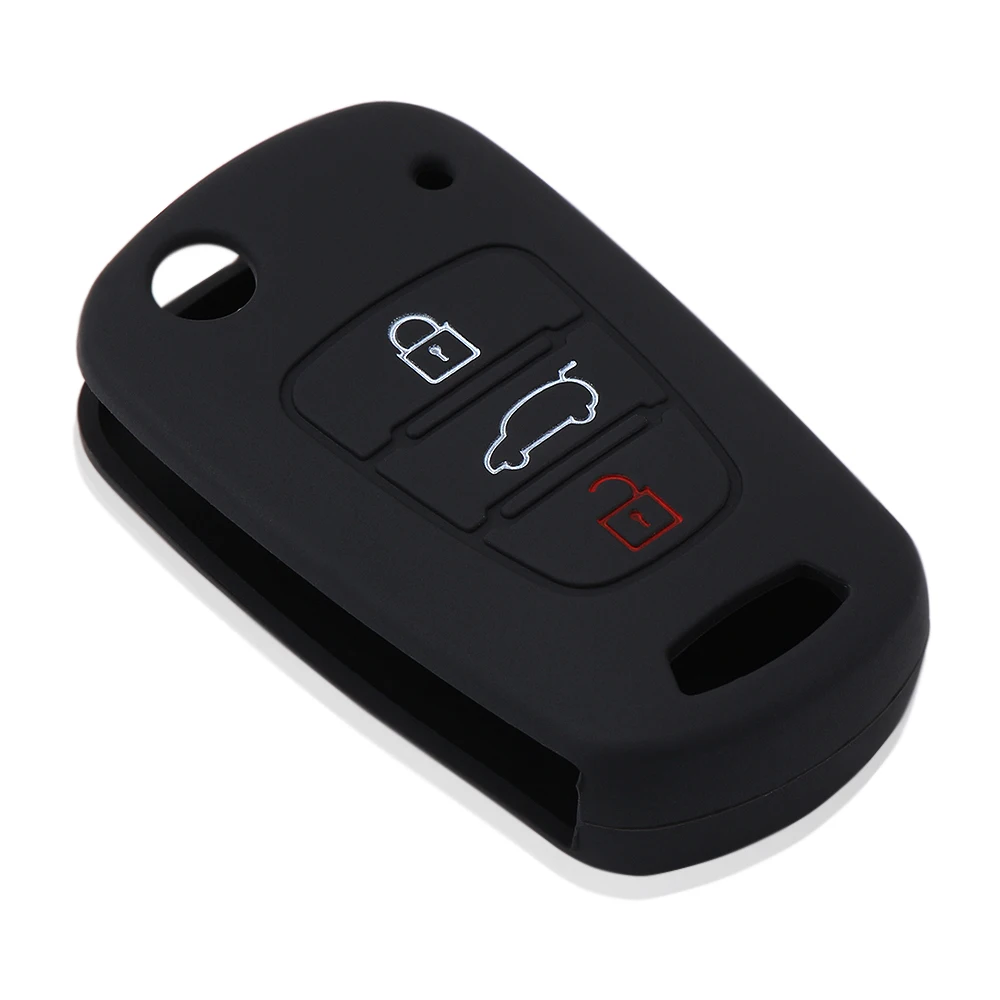 

2 Colors Silicone Car Key Cover Case For HYUNDAI i30 Verna Veloster for KIA K2 K5 Picanto Rio Sportage