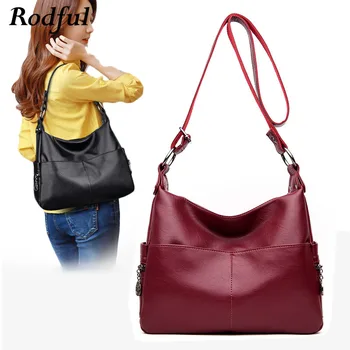 

Rodful soft leather handbags women bags designer ladies tote female hobos shoulder crossbody bags for women bolsos feminina Sac