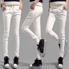#1603 Negro/Blanco pantalones 2017 Primavera verano Delgado Pantalon femme Pantalon mujer Flaco Lápiz pantalones harén Delgadas Ocasionales pantalones
