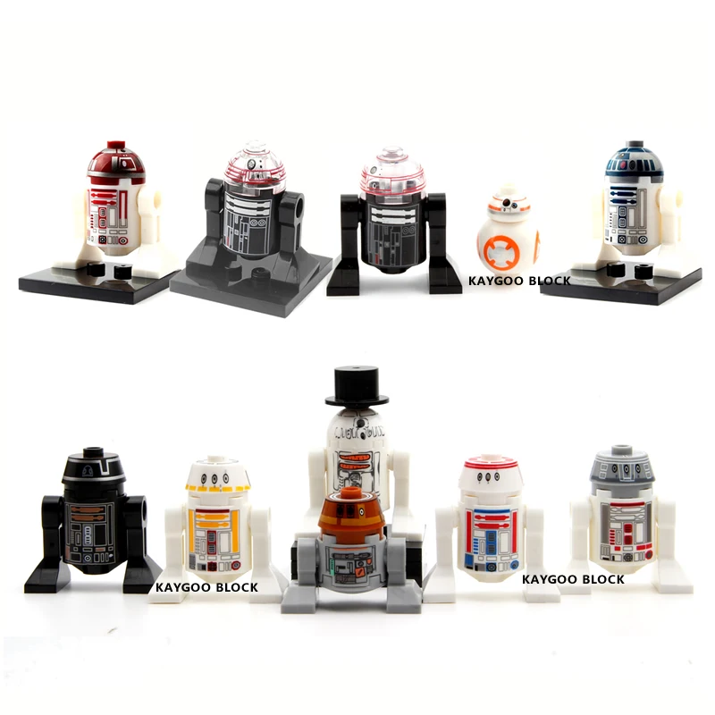 

Single sale Star Series Space Wars Figure BB8 R2D2 C1-10P R5-D4 R5D4 R5-J2 R5-D8 SW424 R5 Robot Building Blocks Set Models Toys