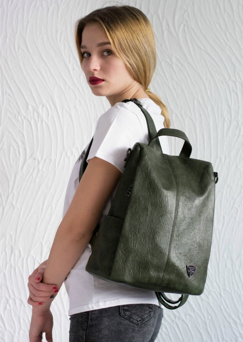 Коричневый рюкзак женский Новинка 2019 года дамские туфли из pu искусственной кожи задний пакет сумка Высокое качество Softback одно плечо