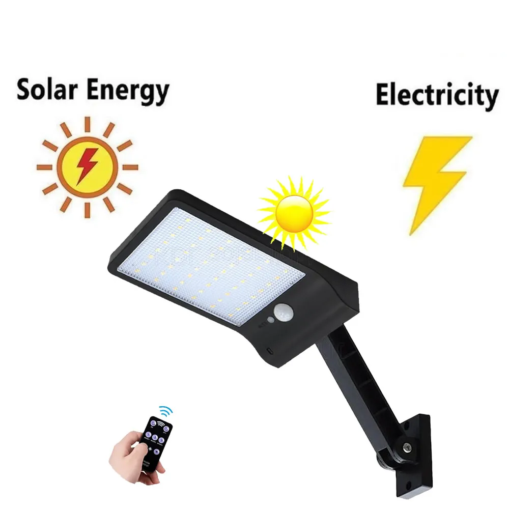 

48 LED Solar Lamp Motion Sensor Light Outdoor Courtyard Garden Garage Security Lamp Waterproof Solar Street rotable pole remote