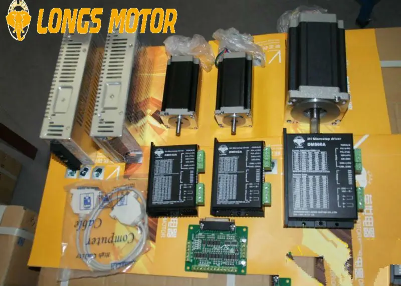 

Stepper Motor 3Axis Nema 34 1600oz.in NEAM23 425oz.in 2PHASE DM860A DM542A driver CNC Router Mill LONGS MOTOR