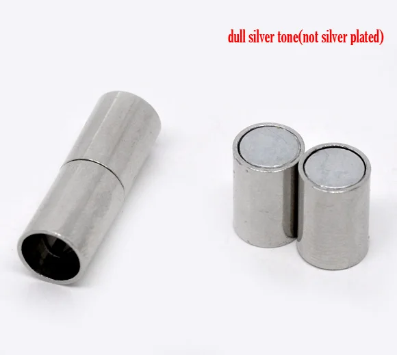 

Copper+Magnetic Hematite End Tips Round Silver Tone Color Plated 24mm(1") x 8mm( 3/8"), 1 Set new