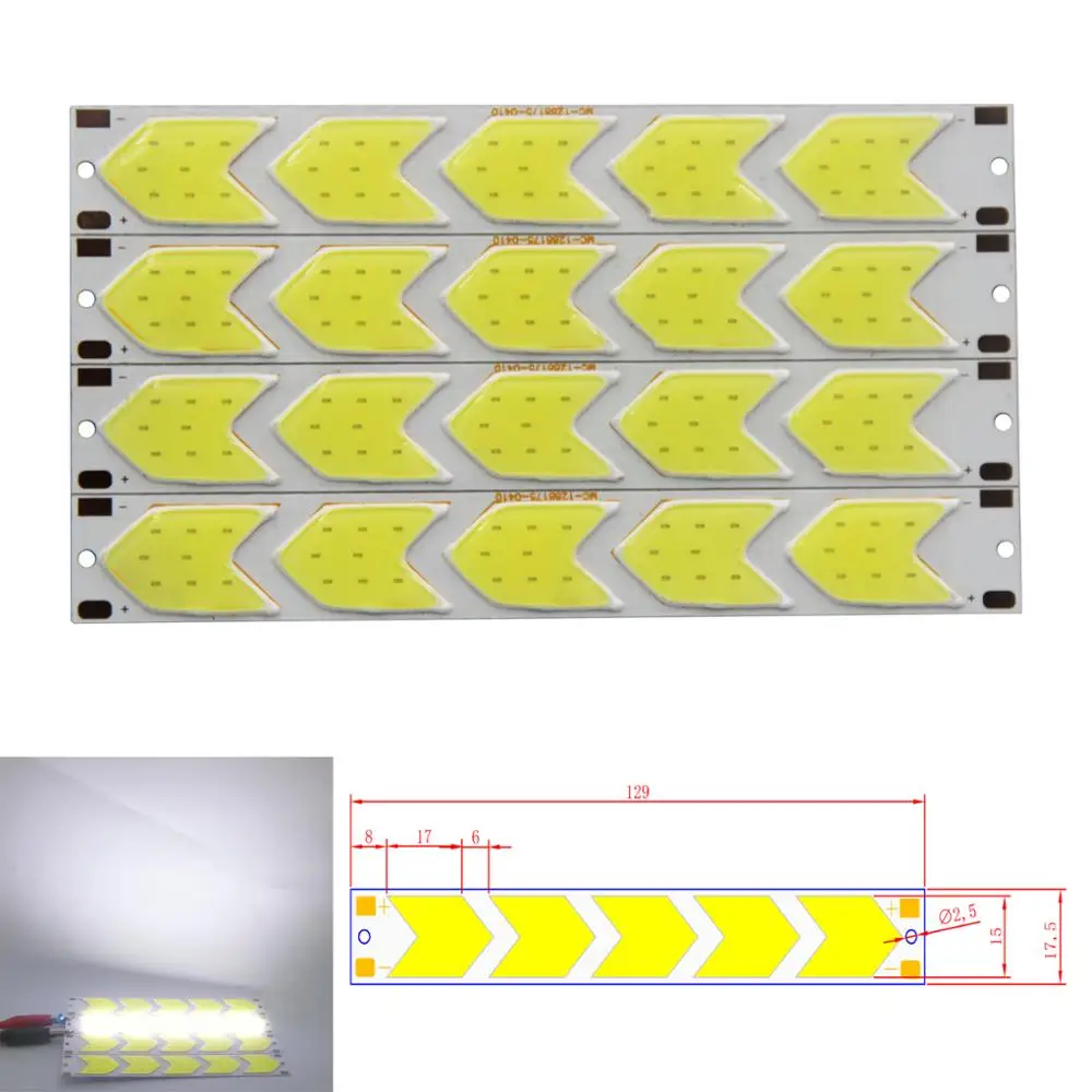 2018 Новый 12 В в DC стрелка форма светодио дный LED cob полосы света источник для автомобиля дневного света производитель cob светодио дный