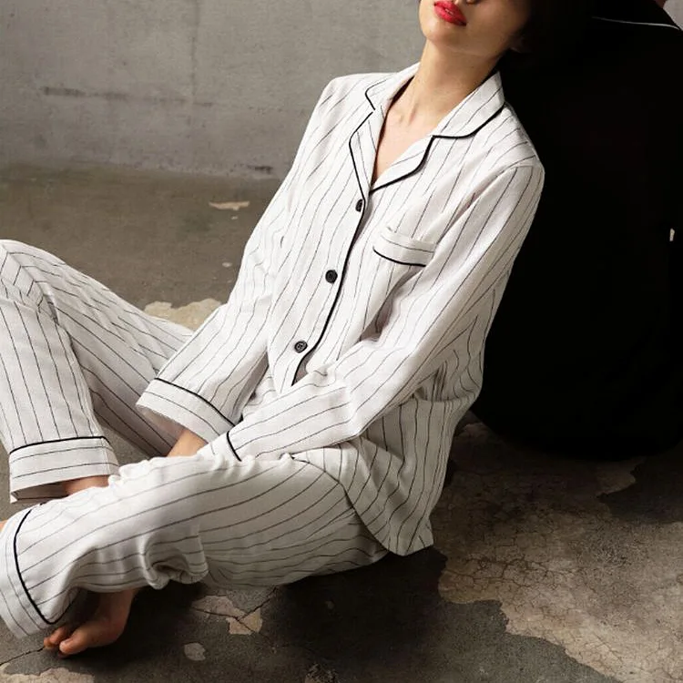 

WAVMIT 2019 New Women Pyjamas Full Cotton Autumn Winter Long Tops Set Female Pajamas Sets NightSuit Mother Sleepwear Sets Women