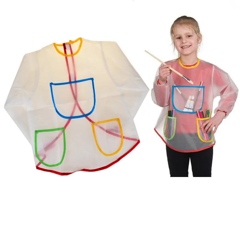 Children's Painting Art Translucent Overclothes Waterproof Antifouling