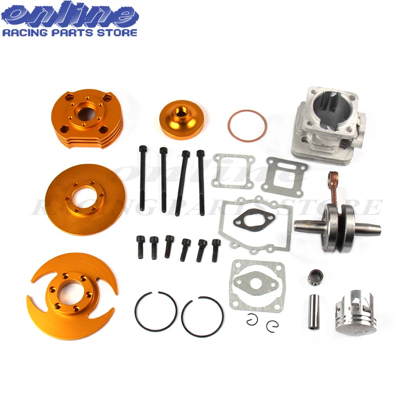 Accesorio de 44mm de carreras de gran diámetro 53cc 54cc Kit superior pistón 49cc 2 tiempos motor bolsillo bicicleta suciedad ATV grupo de motocicletas-5