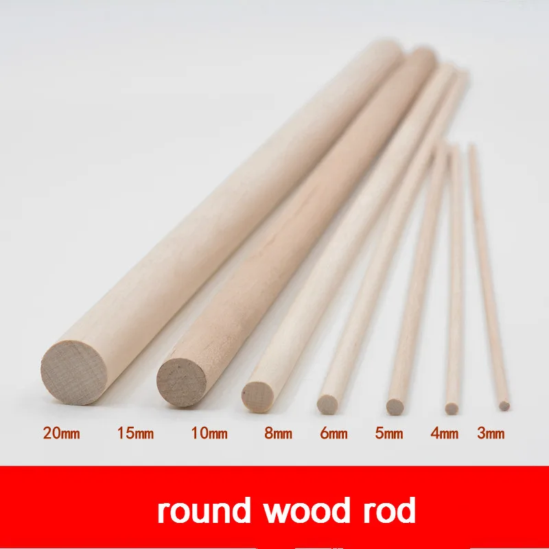 

5pcs DIY handmade sand plate building model material white birch wood cylindrical log stick round rod original color