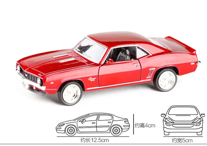 Высокая имитация RMZ City Metal 1/36 Chevrolet Camaro SS(1969) литая под давлением Модель автомобиля игрушки с вытягивающимся назад автомобилем подарки для детей